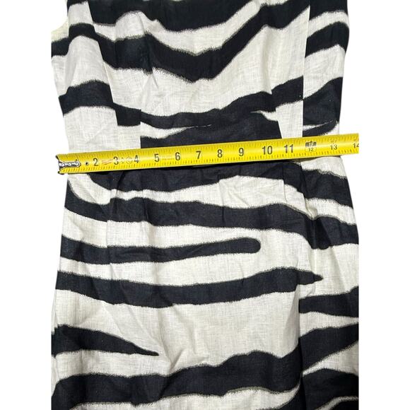 Banana Republic Black White Zebra Print Linen Dress Size 0 - Picture 5 of 8